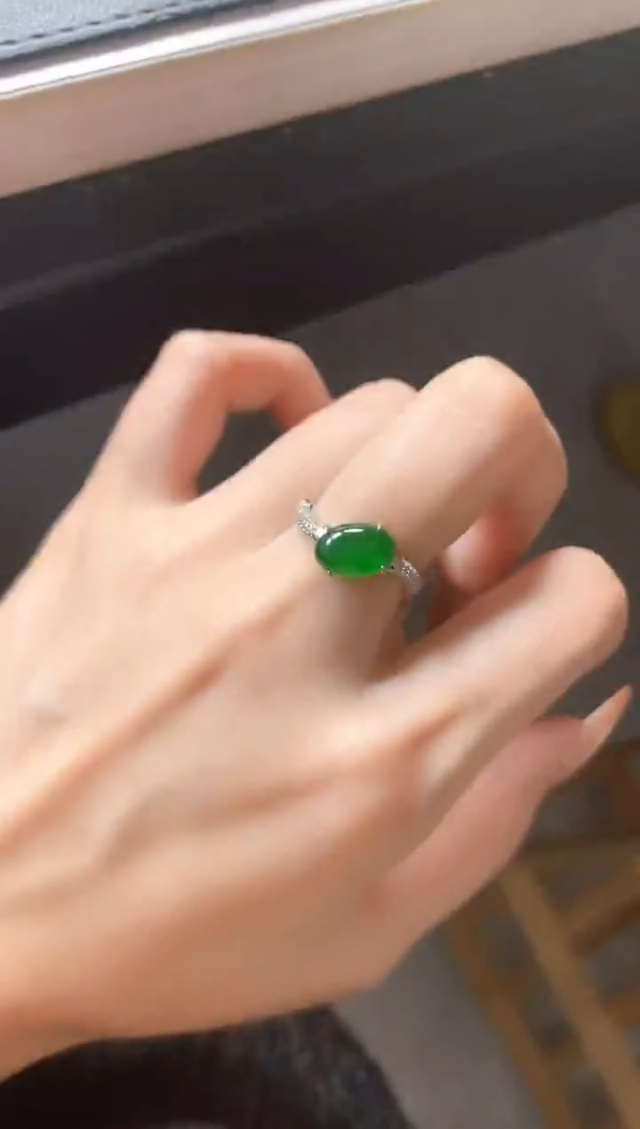 银S925镶嵌戒指翡翠511