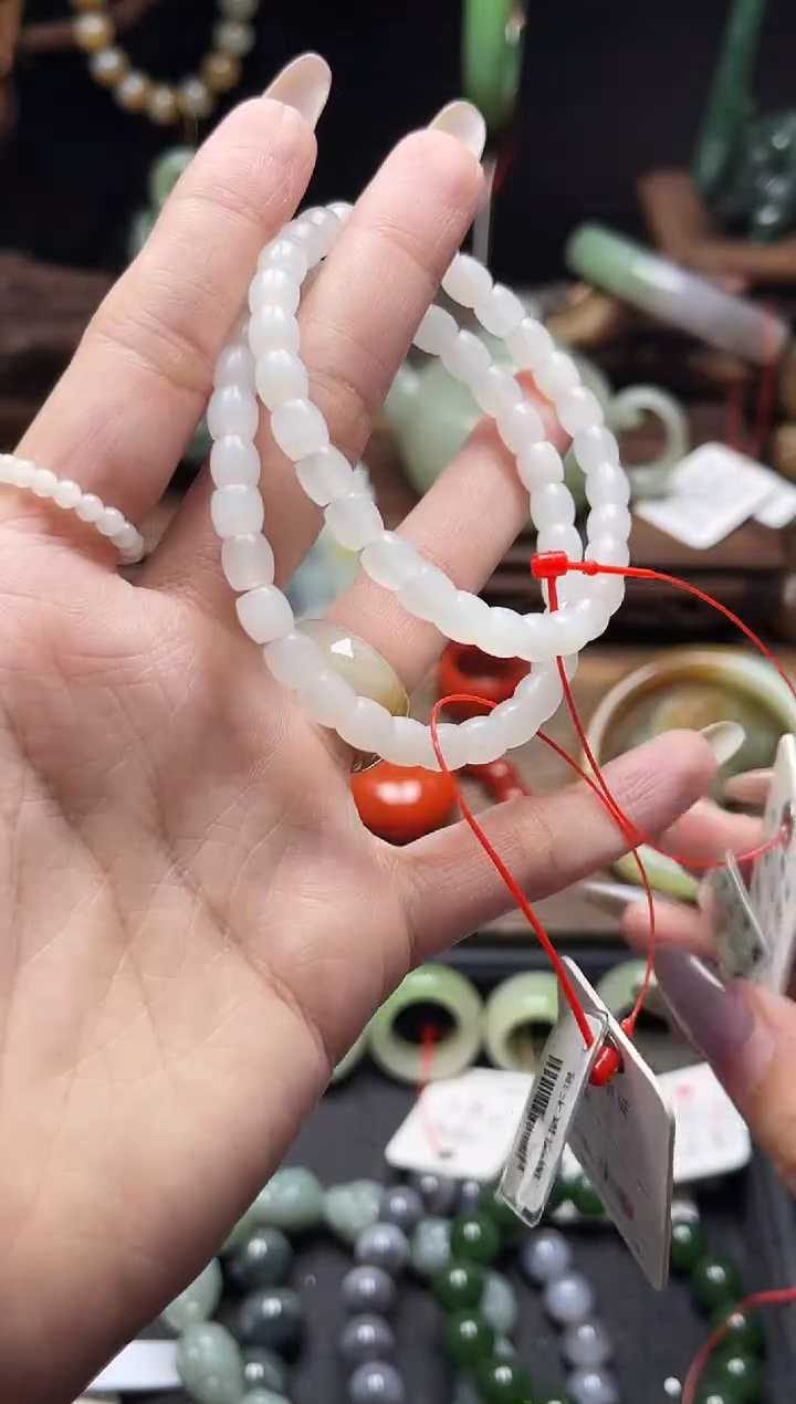 手串未镶嵌和田玉卡6青海白玉 极限弧多样性发一