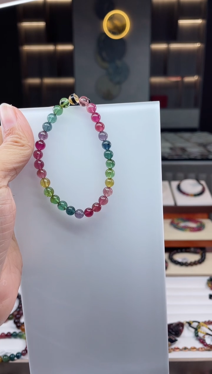 单圈手串未镶嵌碧玺（多样性发一条）Q