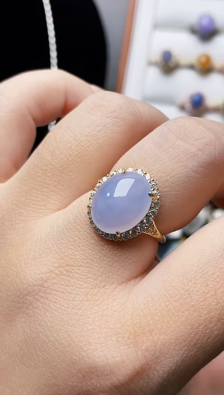 银S925镶嵌戒指翡翠2223