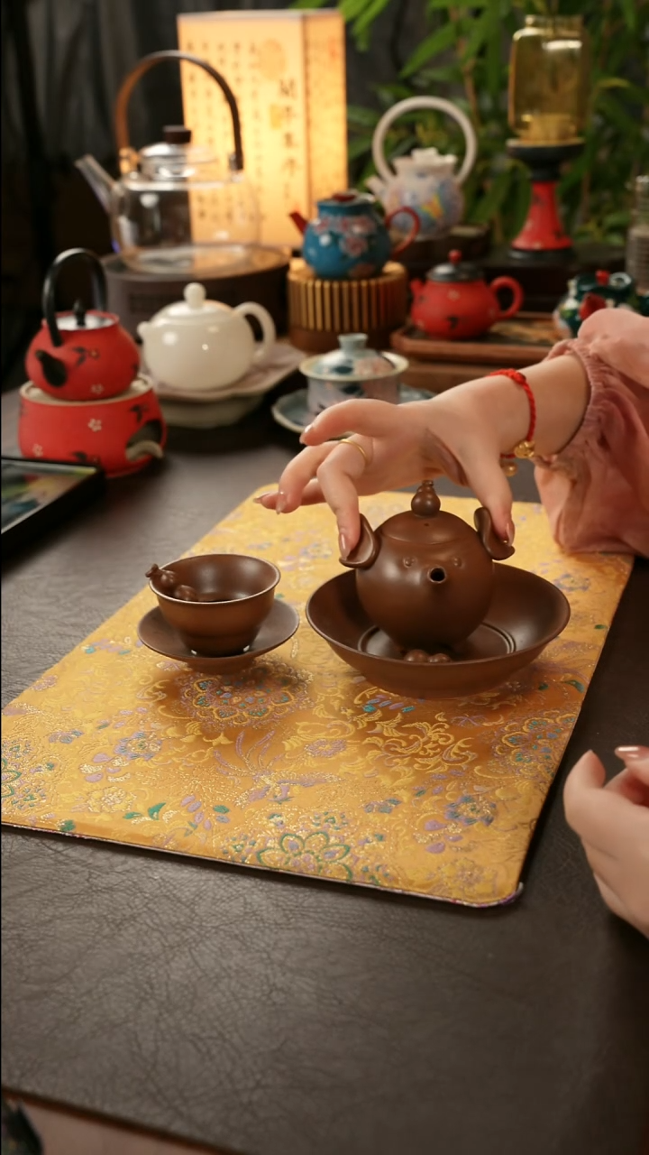 陶瓷茶具粗陶小飞猪 1壶+1壶承+1杯+1杯垫