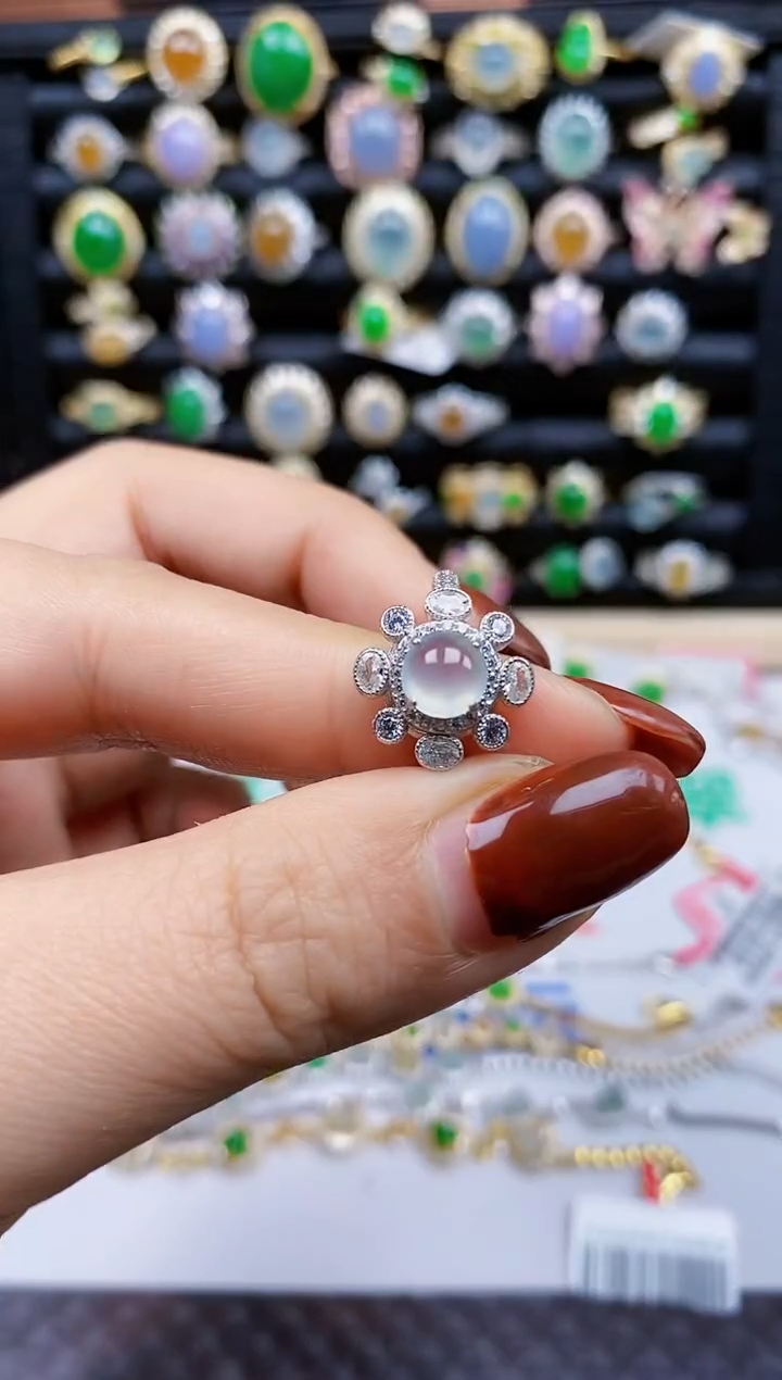 银S925镶嵌戒指翡翠214