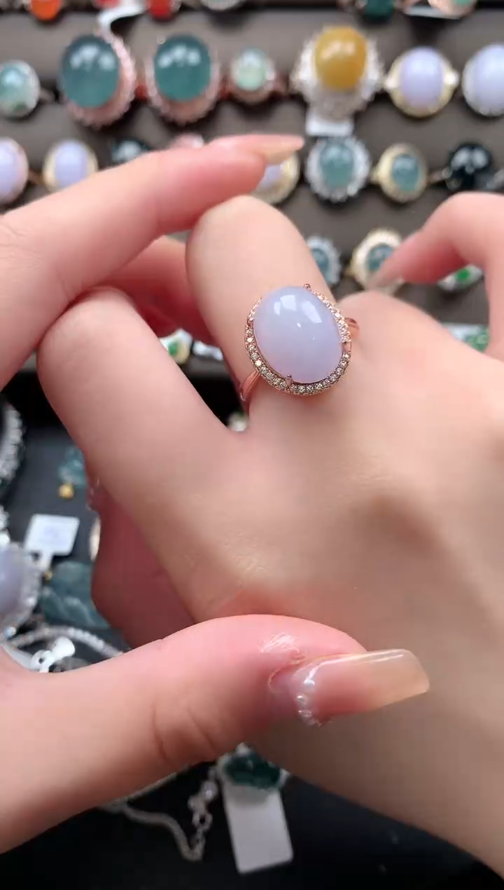 【闪购商品】翡翠戒指银S925镶嵌52141