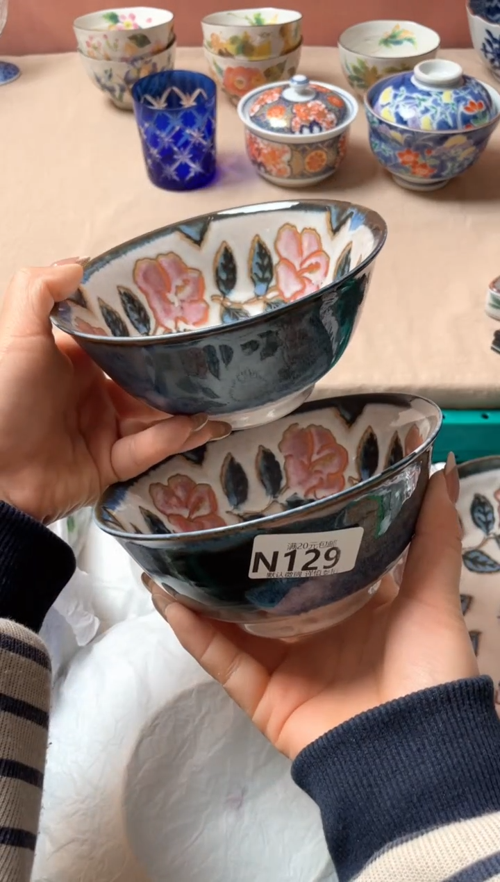 瓷片冲绳玫瑰【碗】129