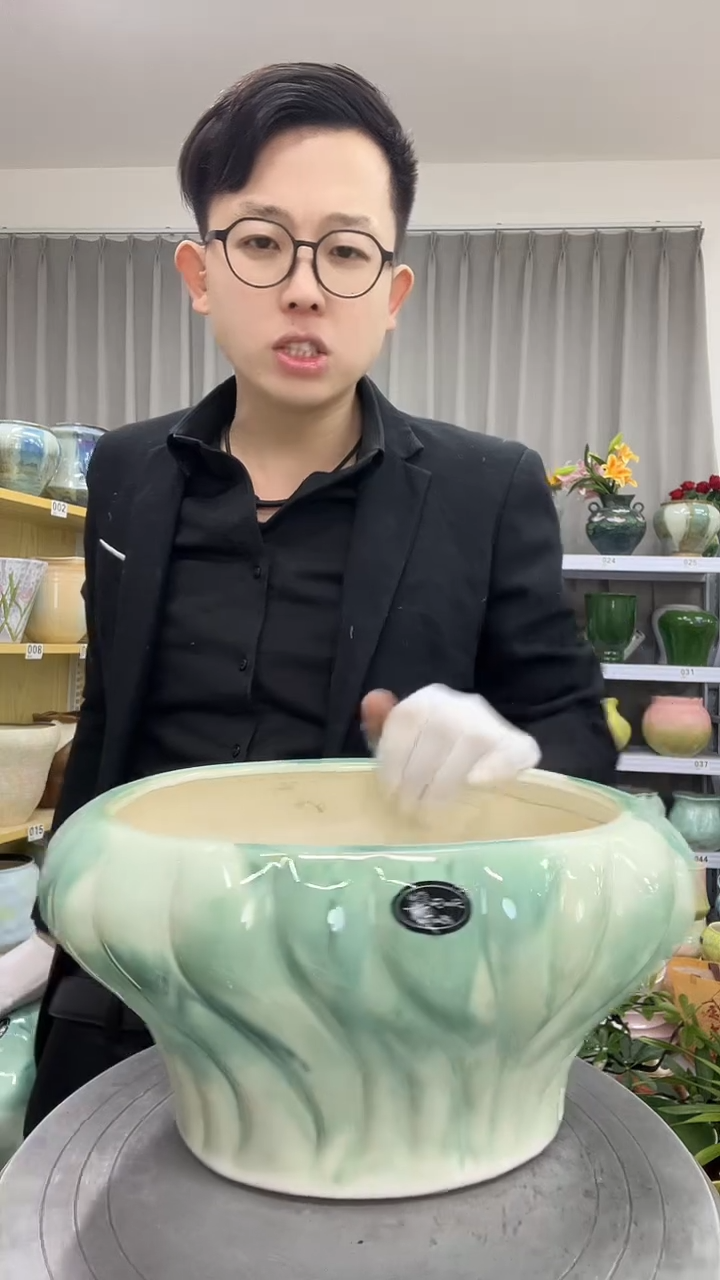 12.4陶瓷花盆直播链接高. 15  口22