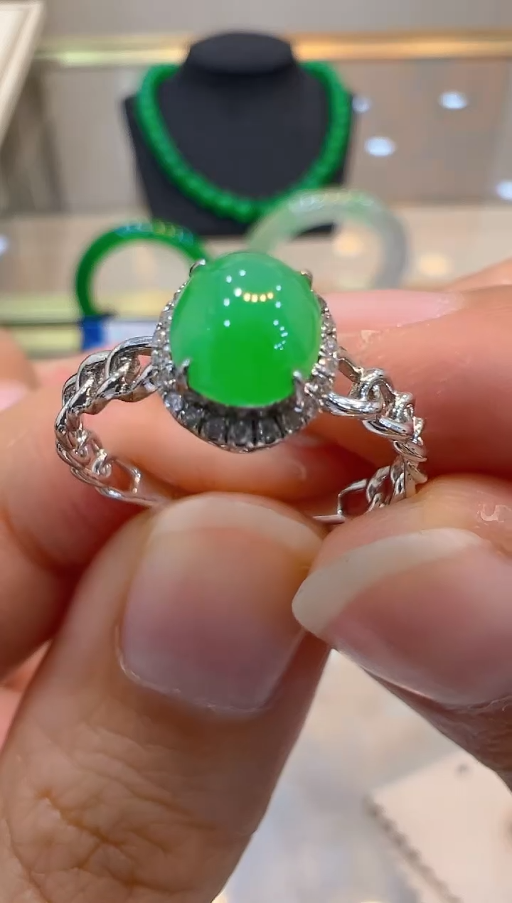 翡翠戒指18K金镶嵌多样性团购发一件