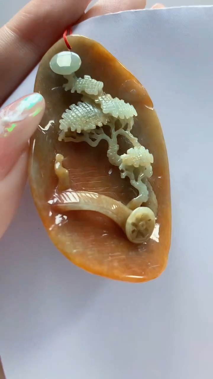 【闪购商品】定制翡翠未镶嵌4852DD-毛货挂件27