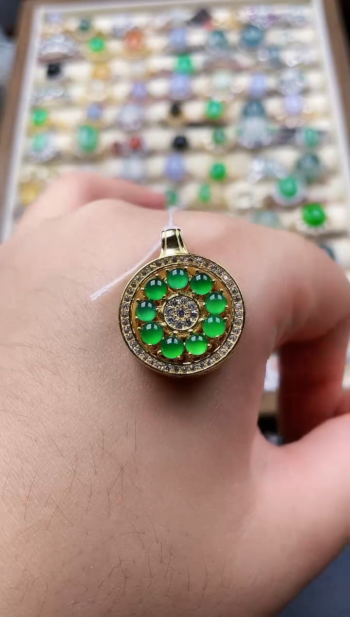 颈饰银S925镶嵌翡翠155