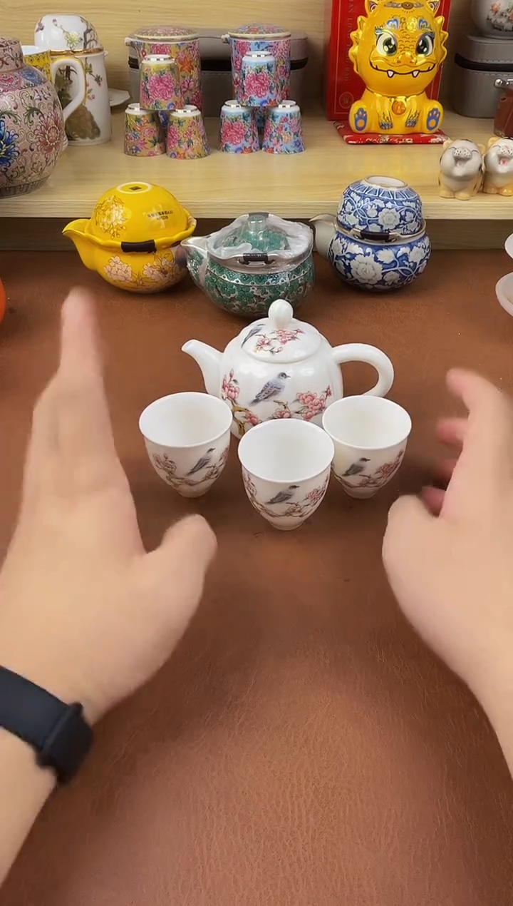 陶瓷茶具摆件旅行套组