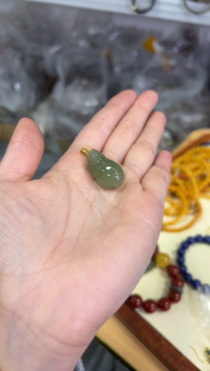 【闪购商品】和田玉颈饰银S925镶嵌和田玉貔貅银吊坠[2399]