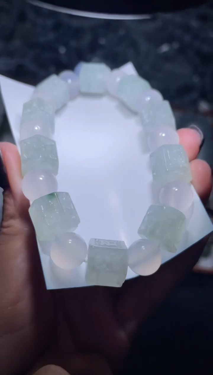 【闪购商品】定制翡翠未镶嵌天然缅甸A货翡翠手串6