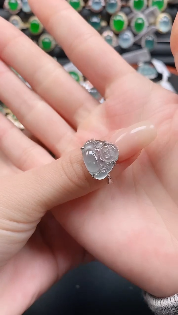 银S925镶嵌戒指翡翠111