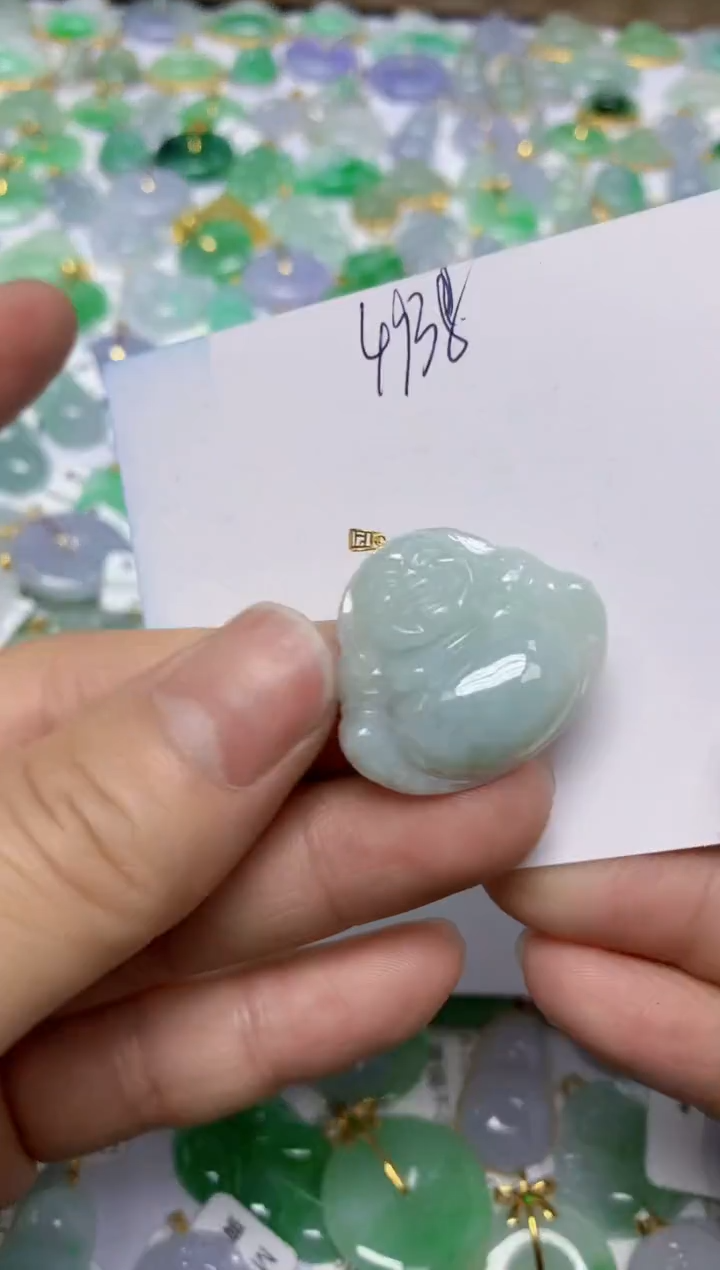 【闪购商品】翡翠挂件18K金镶嵌 天然翡翠A货