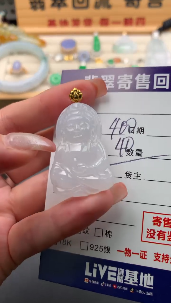 翡翠18K金镶嵌颈饰10141289