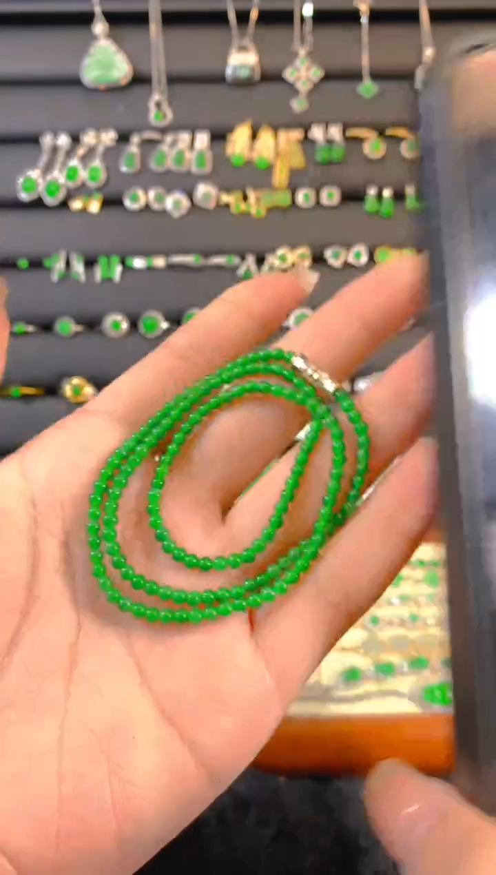 【闪购商品】翡翠项链银S925镶嵌小米