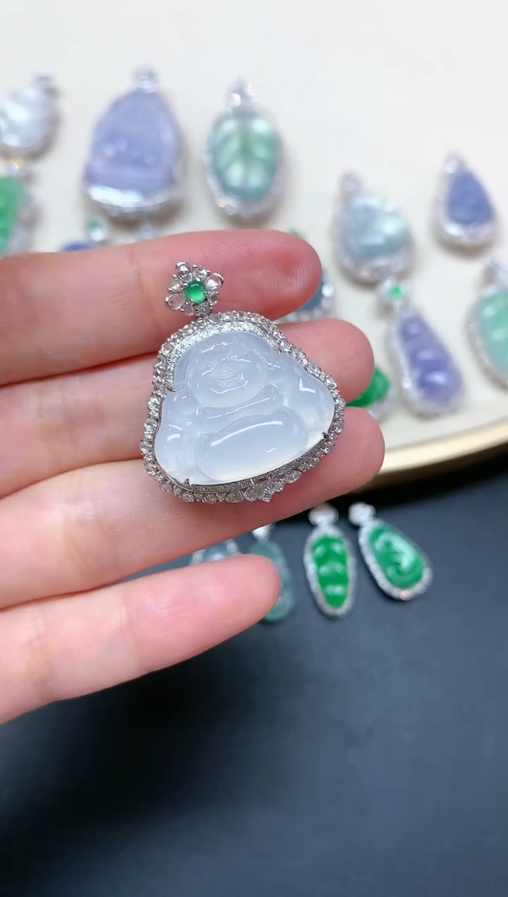 【闪购商品】翡翠吊坠(不含链)18K金镶嵌A234|16800