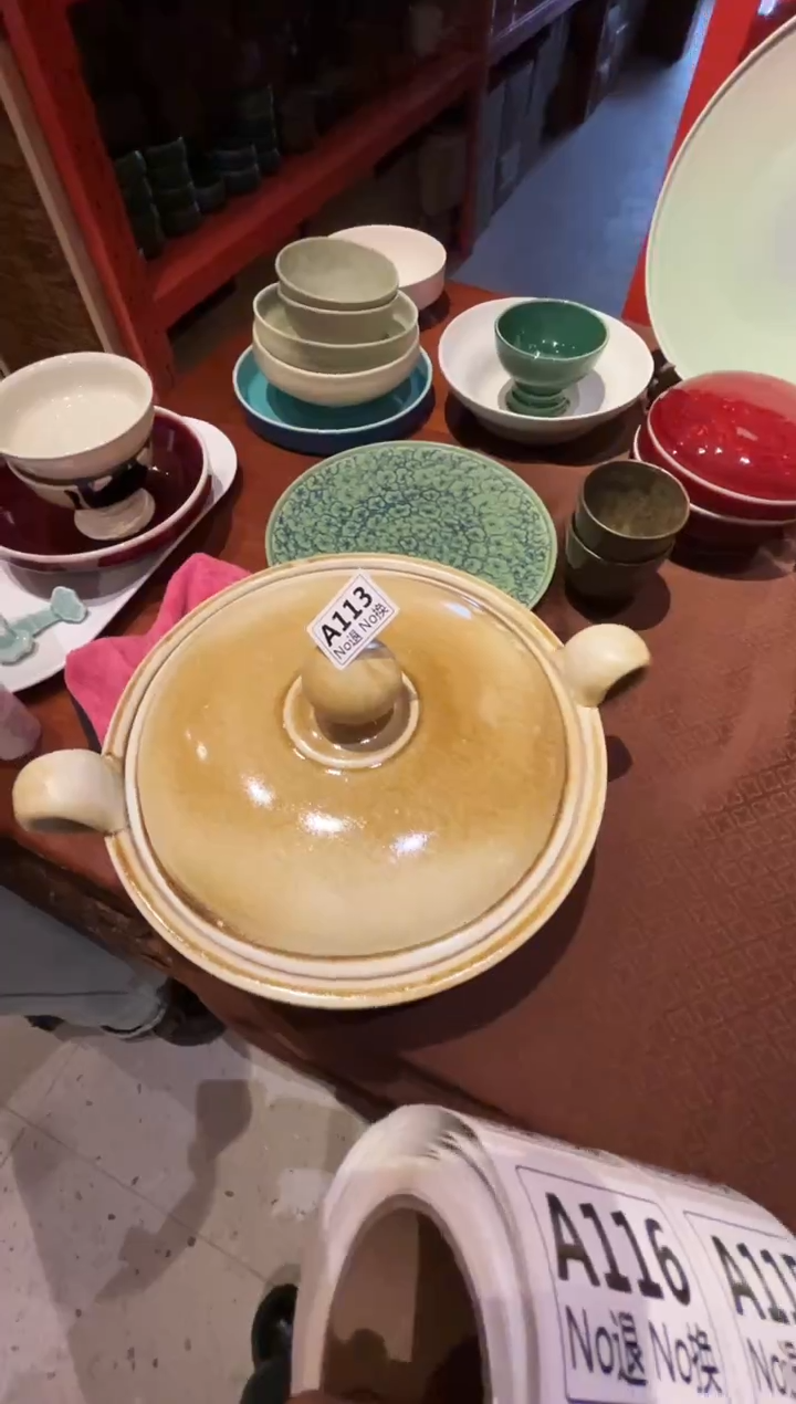 瓷片卿*久黄色砂锅