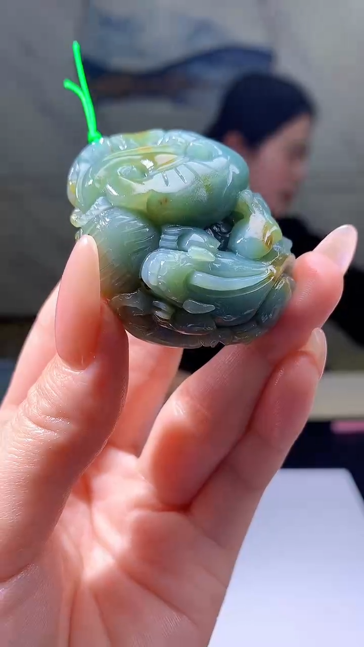 【闪购商品】定制翡翠未镶嵌8037jj-毛货挂件66