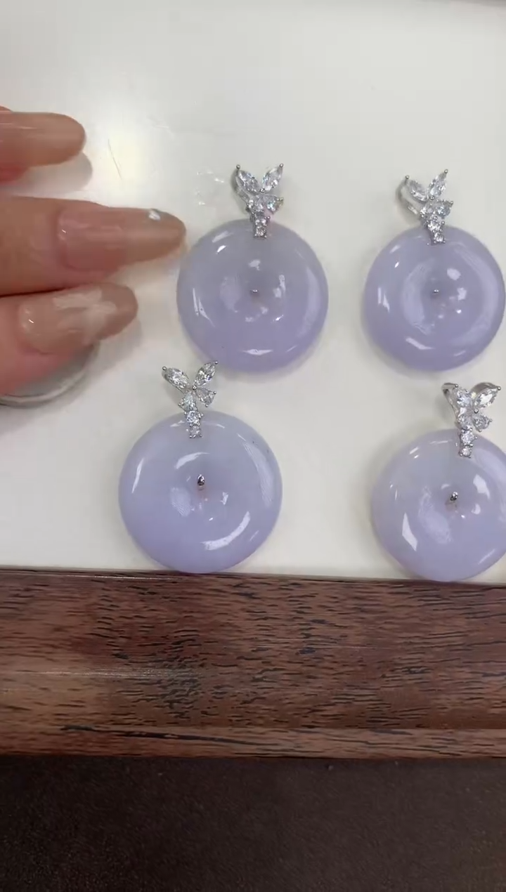 颈饰银S925镶嵌翡翠天然缅甸a货翡翠(多样性发其一)