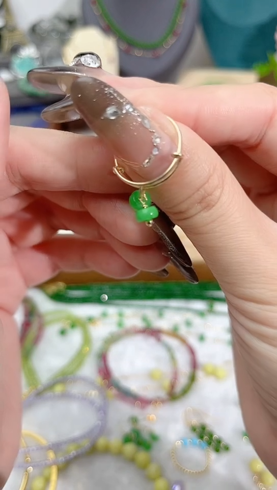 【闪购商品】翡翠戒指14K金镶嵌抽拉69