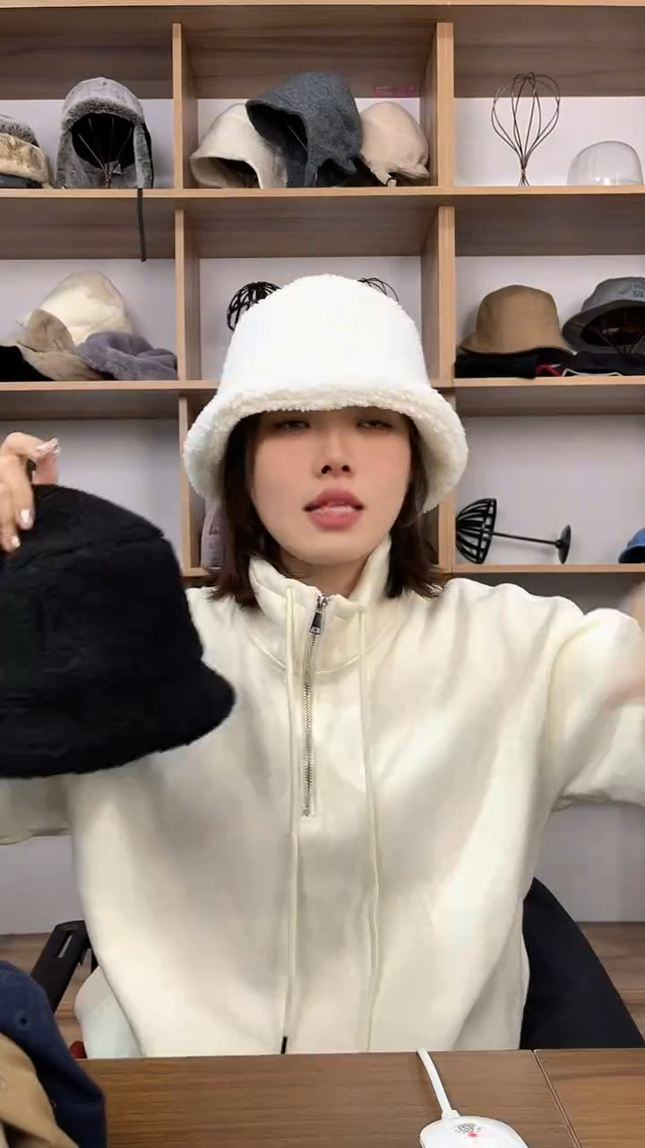 头层牛皮革明星同款渔夫帽