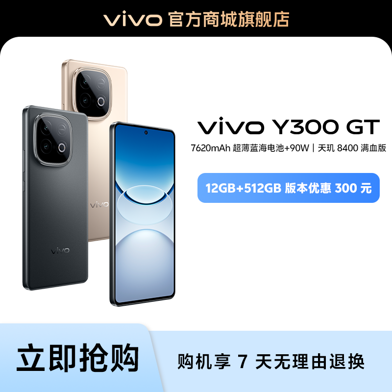 【国家补贴】vivo Y300 GT 7620mAh超薄蓝海电池+90W