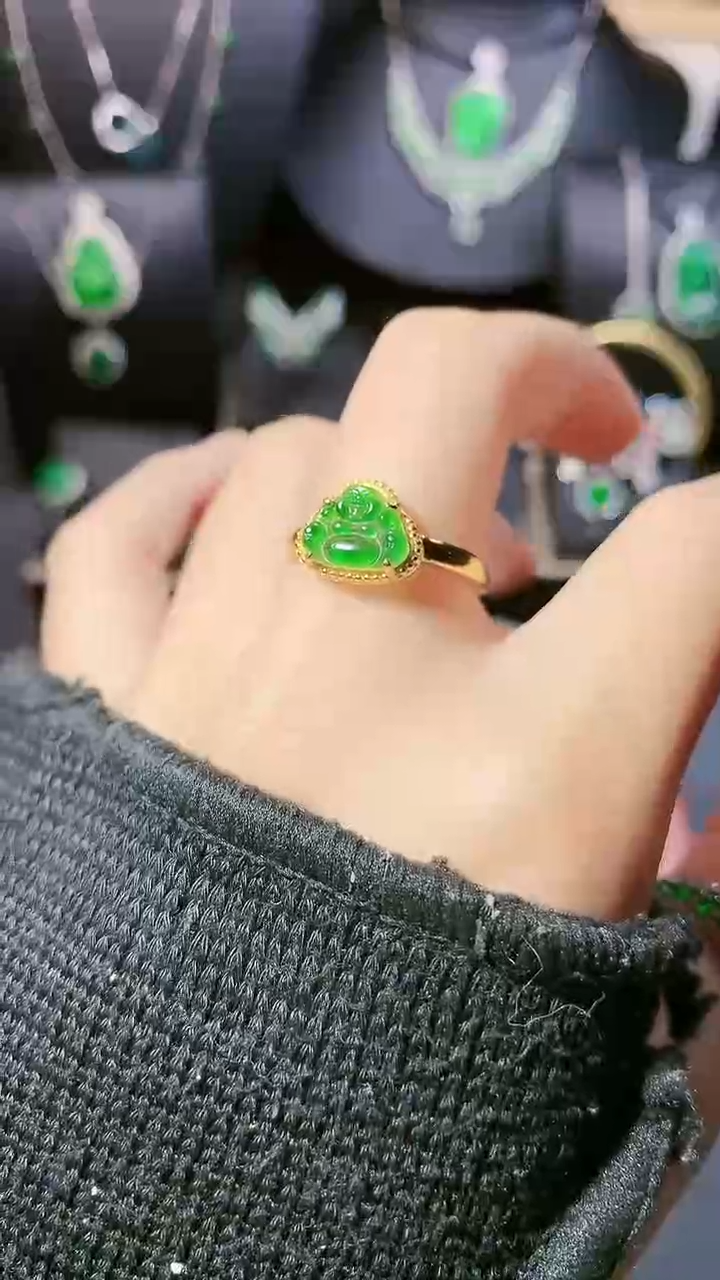 【闪购商品】翡翠戒指银S925镶嵌戒指
