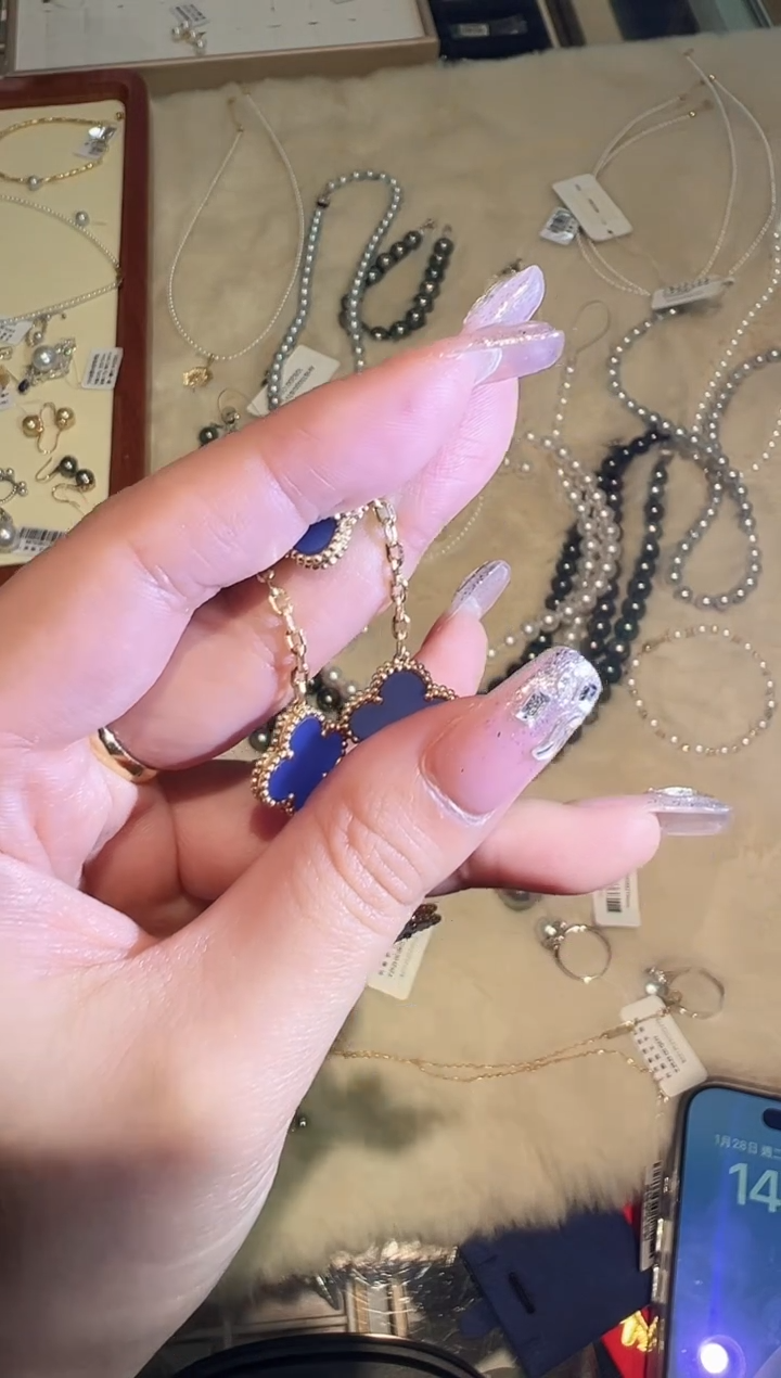 【闪购商品】玛瑙/玉髓项链18K金镶嵌蓝五花手链zy