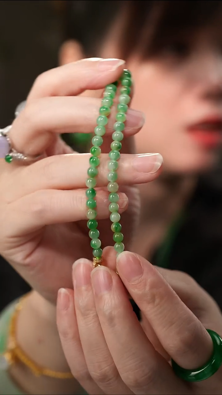 银S925镶嵌手链翡翠翡翠珠串，多样性发一