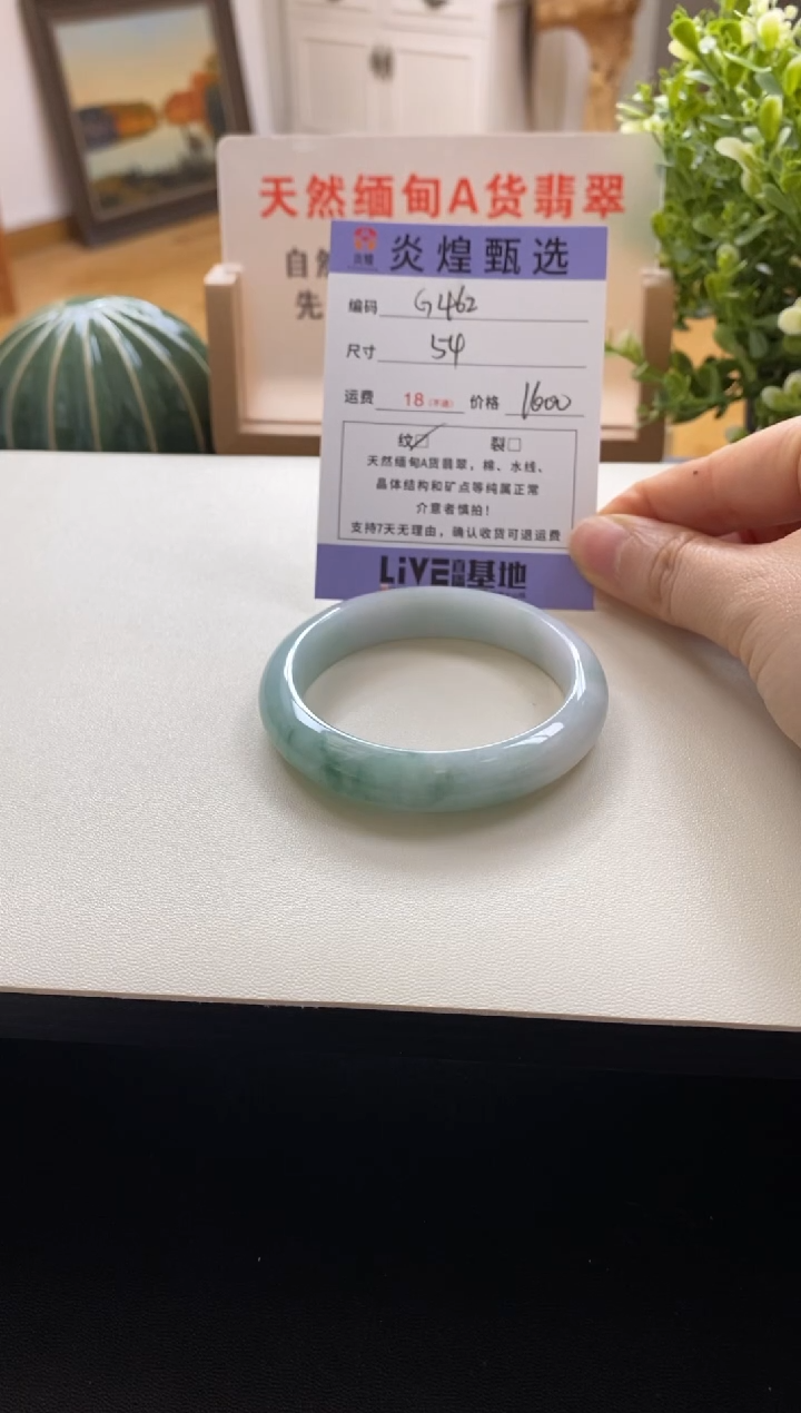 未镶嵌手镯翡翠圈口55编码g462