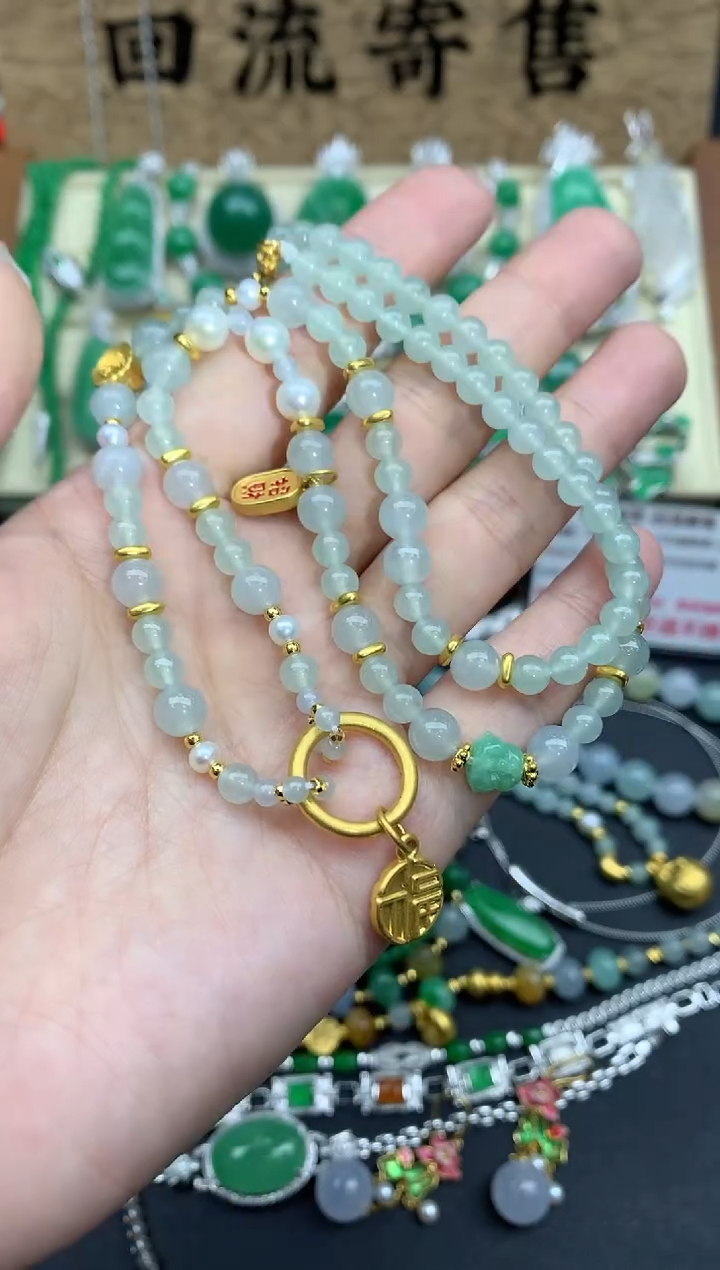 【闪购商品】翡翠颈饰18K金镶嵌573-中国好珍宝