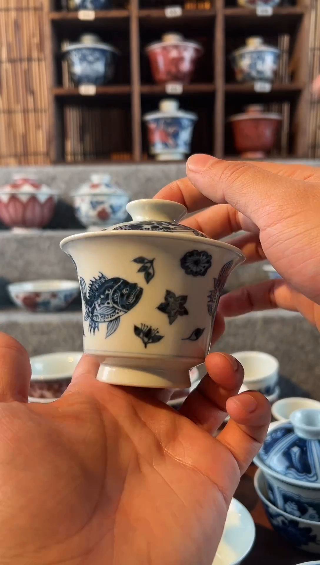 【闪购商品】天禄言瓷鳜鱼桃花盖碗