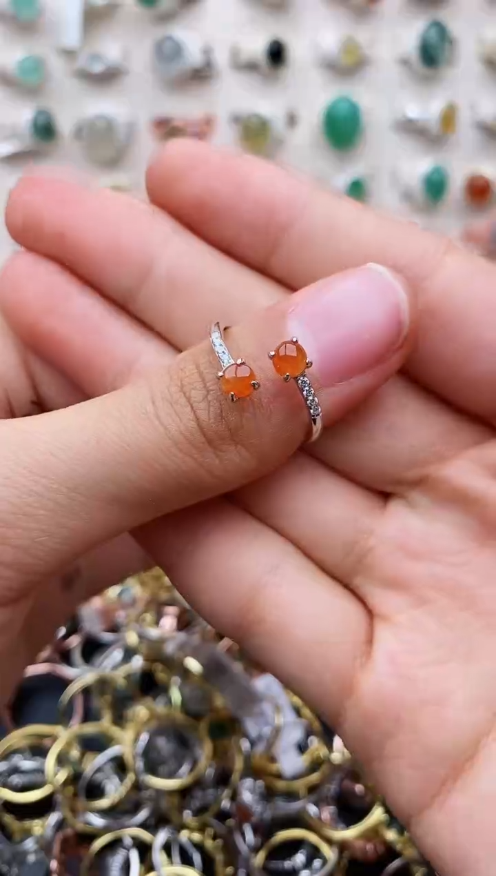 【闪购商品】翡翠戒指银S925镶嵌缅甸翡翠