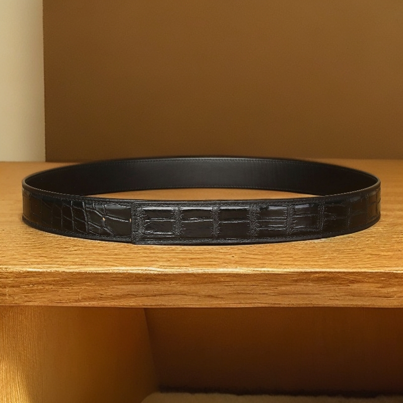 精品男士鳄鱼皮带（不带扣头）