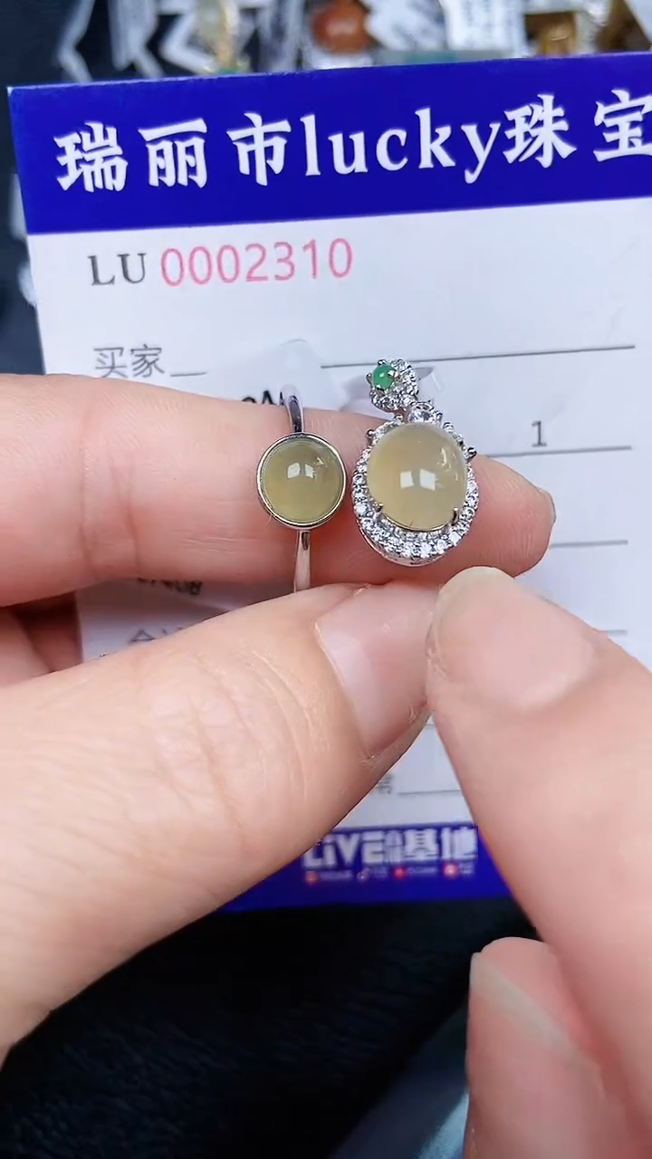 颈饰银S925镶嵌翡翠23010