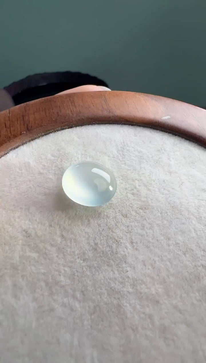 未镶嵌定制翡翠白冰蛋面卡13