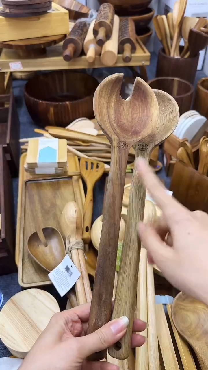 橡胶木一套汤勺.