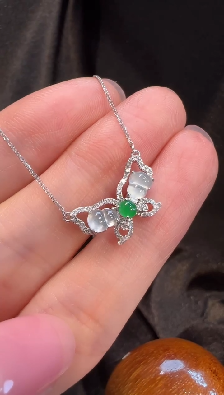 套链18K金镶嵌翡翠L6