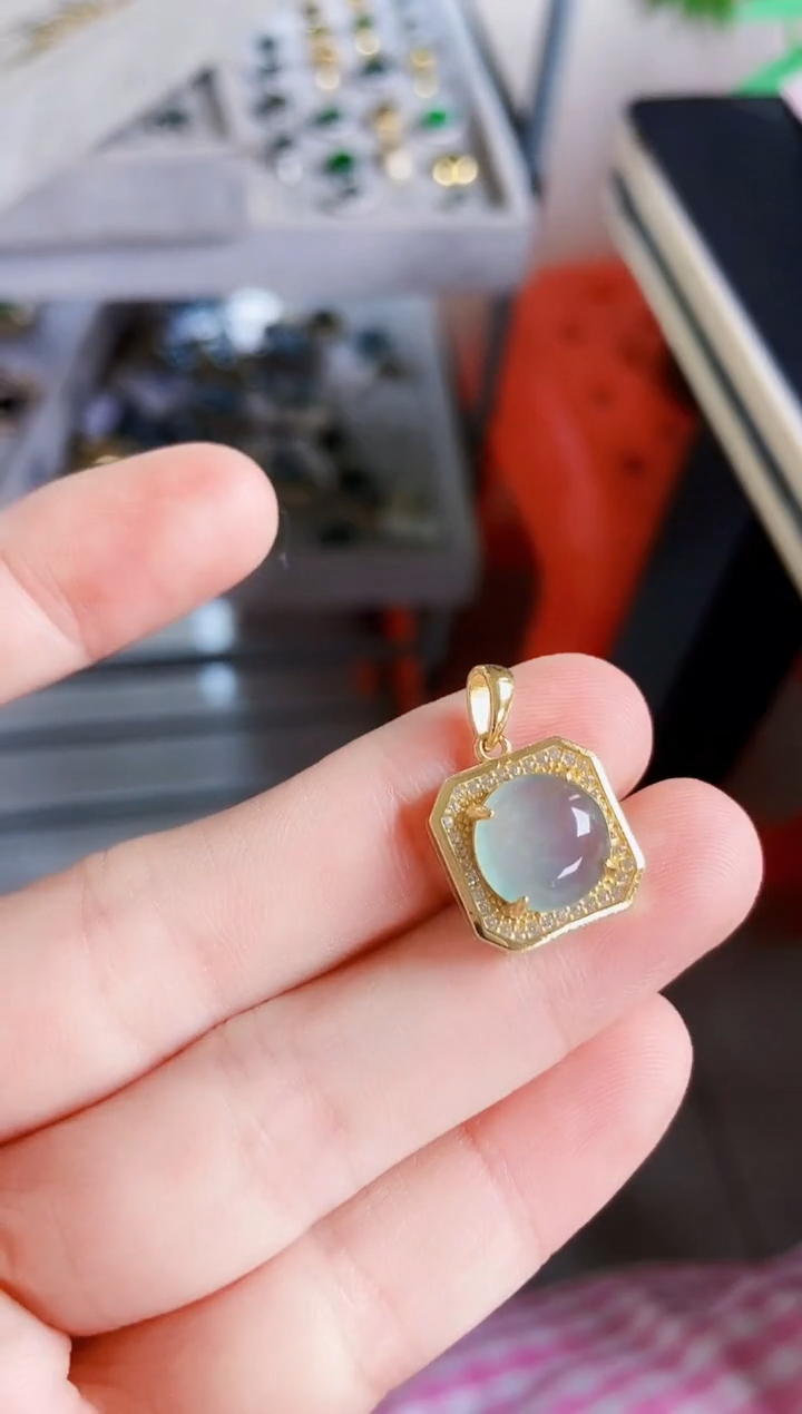 【闪购商品】翡翠银S925镶嵌颈饰6464645