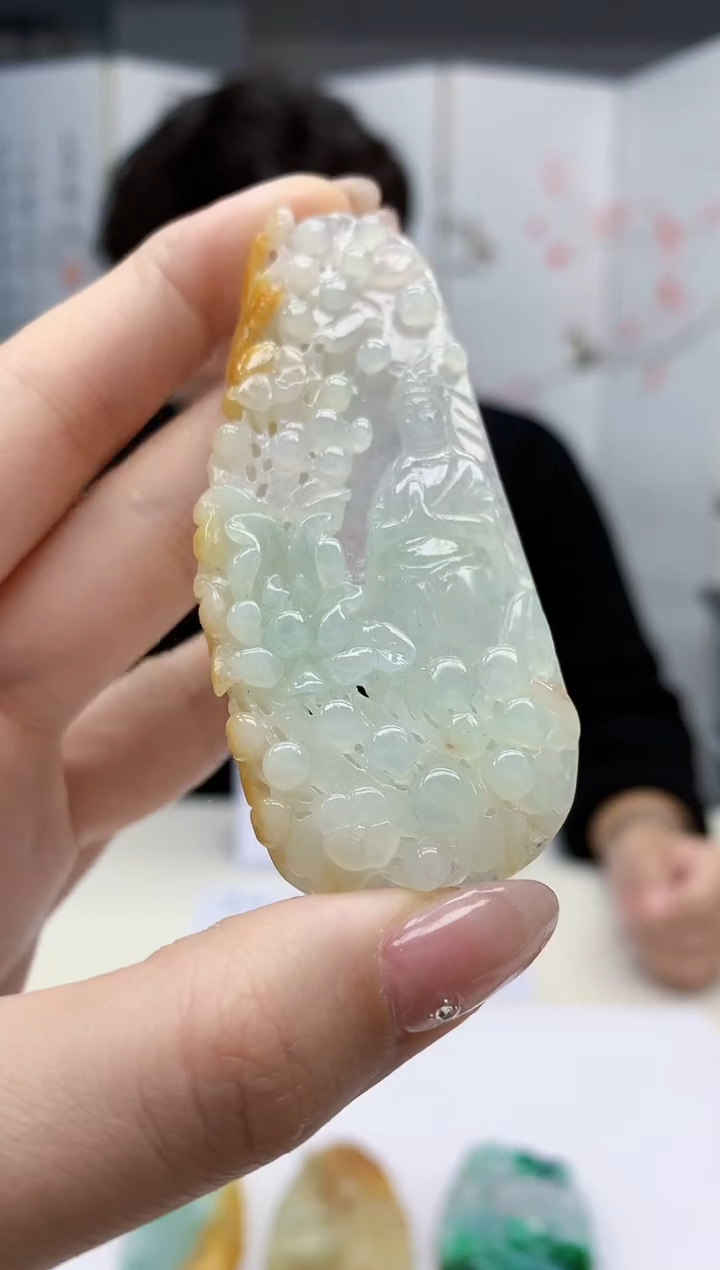 【闪购商品】定制翡翠未镶嵌5145jw-毛货挂件71