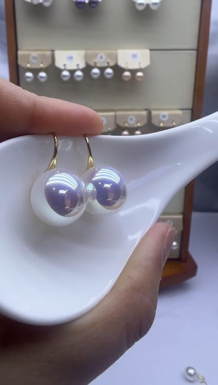 未镶嵌耳饰淡水珍珠高跟鞋