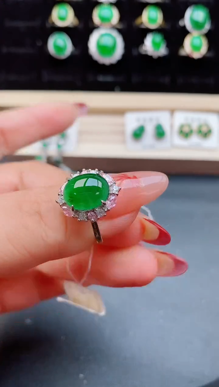【闪购商品】翡翠戒指银S925镶嵌321321