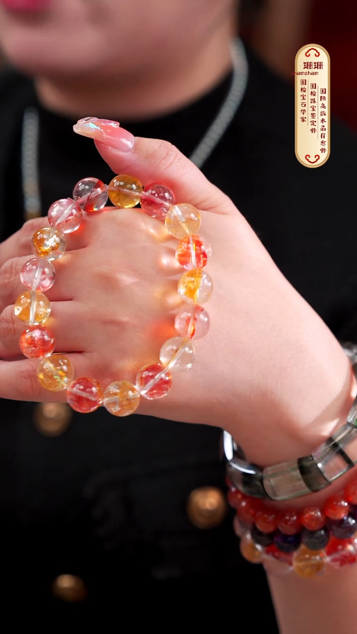 【闪购商品】水晶手串未镶嵌天花板锦鲤胶花12MM+多样性发其一