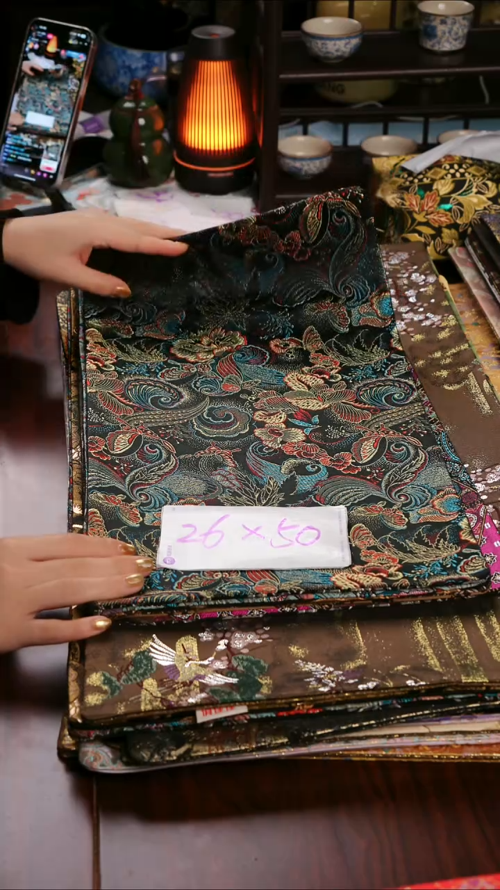 【福利蝴蝶花双面】中国风干泡织锦茶席26*50