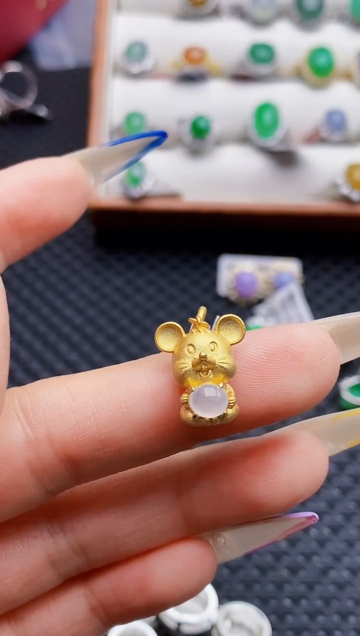 银S925镶嵌戒指翡翠6455