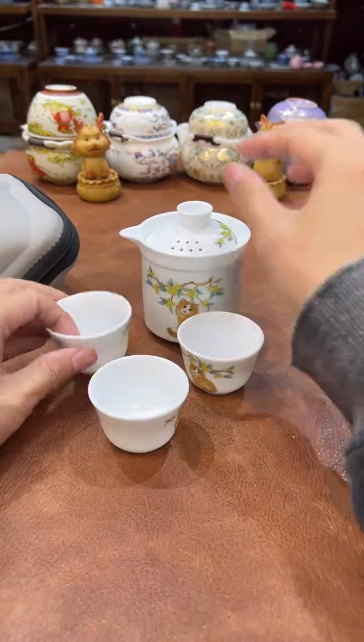 真的很便宜会开片的旅行茶具
