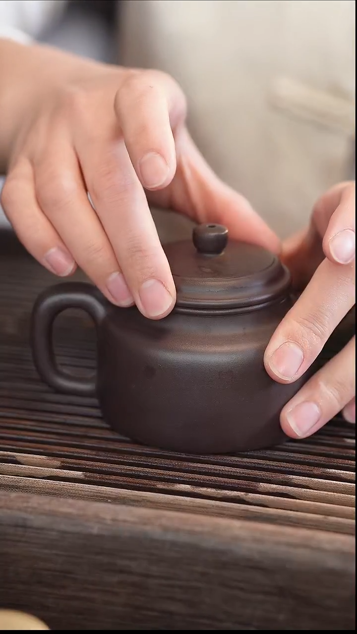 茶壶紫砂【宽口】蓝莲花