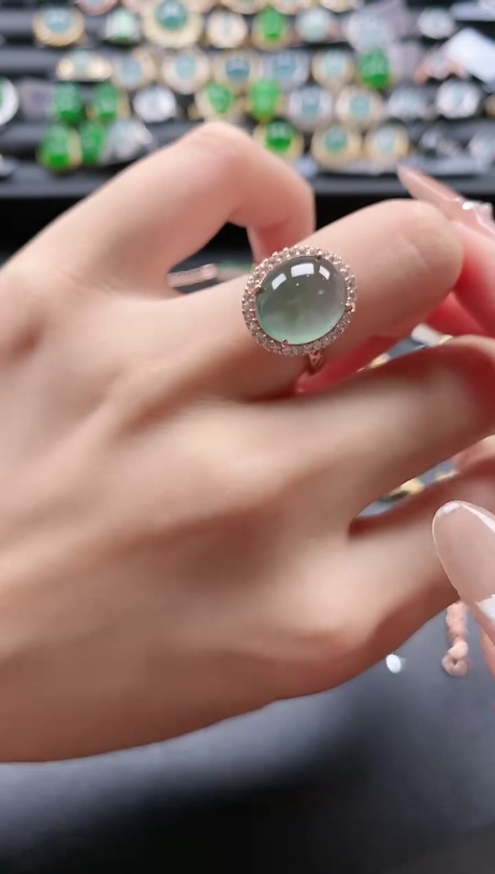 【闪购商品】翡翠戒指银S925镶嵌51511