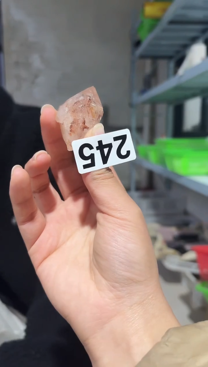 摆件未镶嵌水晶红泥骸骨 245