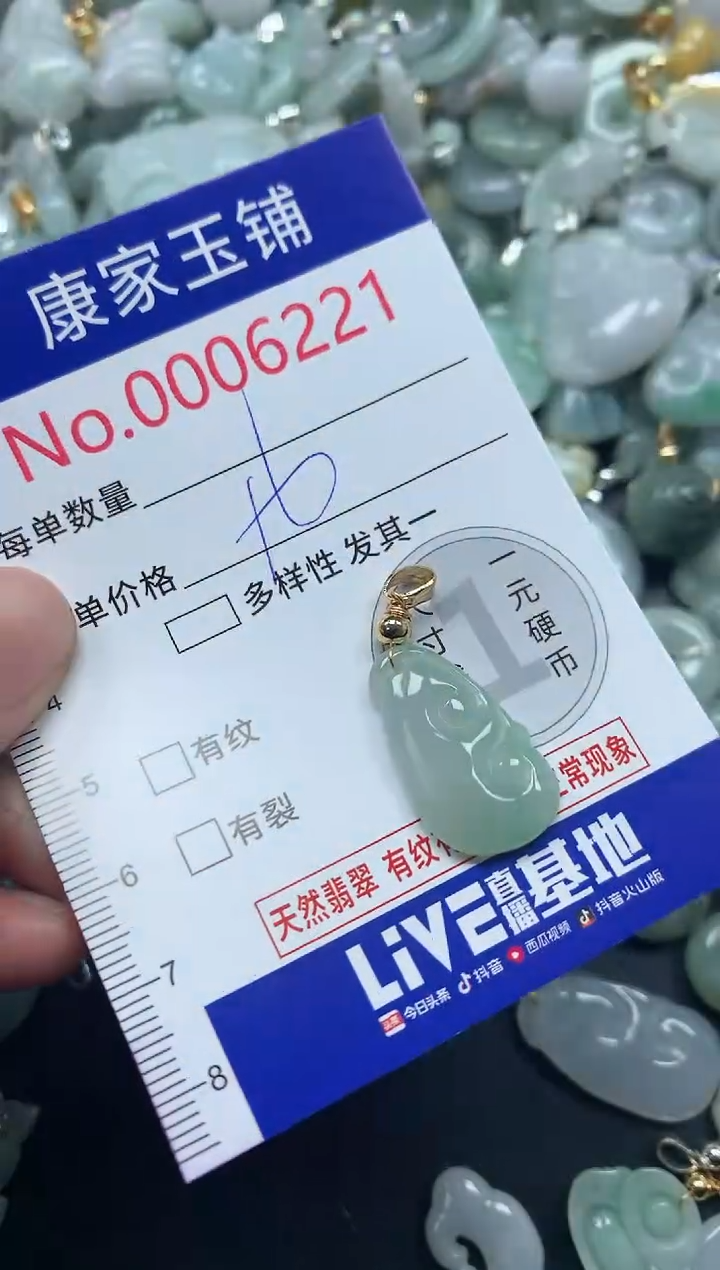 吊坠(不含链)未镶嵌翡翠6221